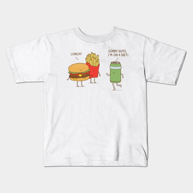 diet soda Kids T-Shirt by milkyprint